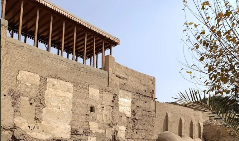 Interior architectural details of a historic synagogue in Cairo (no people visible)