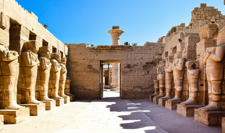 Entrance pylons of Medinet Habu on Luxor’s West Bank