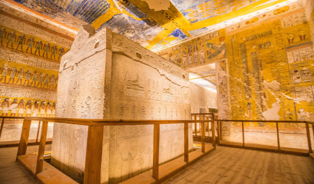 Wide view of the Valley of the Kings where KV2 is located