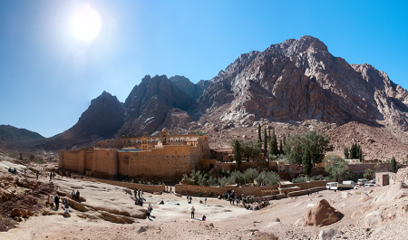 Exterior view of the Monastery of St. Catherine in the Sinai mountains